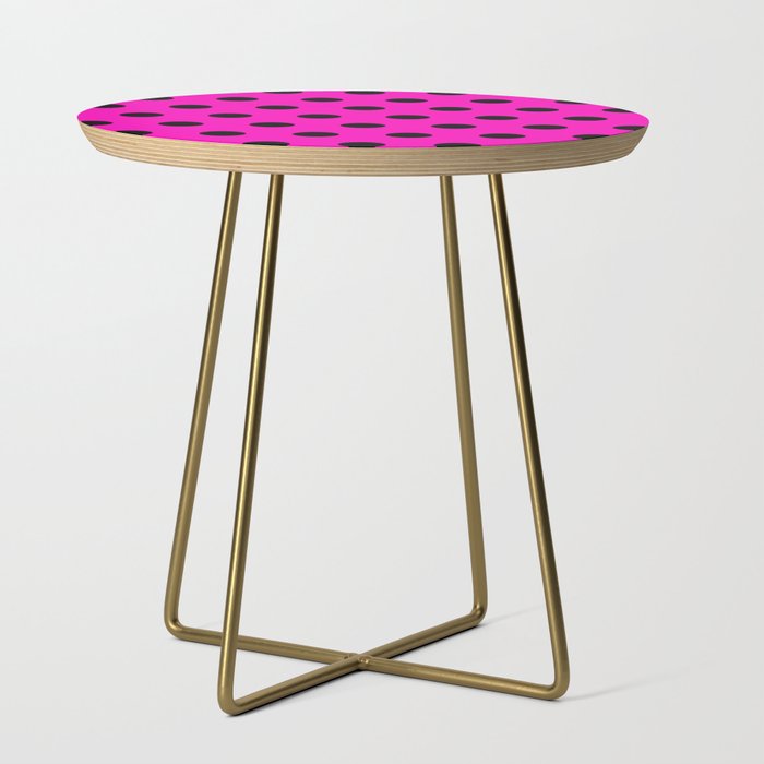 Hot Pink and Black Polka Dots Side Table Gallery Image 1