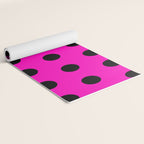 Hot Pink and Black Polka Dots Yoga Mat Gallery Image 2