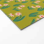 Pink Daisy Pattern - Green Welcome Mat Gallery Image 2