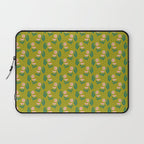 Pink Daisy Pattern - Green Laptop Sleeve Gallery Image 1