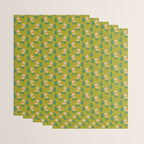 Pink Daisy Pattern - Green Wrapping Paper Gallery Image 3