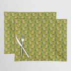 Pink Daisy Pattern - Green Placemat Gallery Image 1