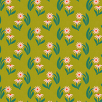 Pink Daisy Pattern - Green Coffee Mug Gallery Image 2