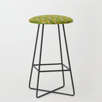 Pink Daisy Pattern - Green Stool Gallery Image 1