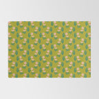 Pink Daisy Pattern - Green Rug Gallery Image 2