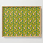 Pink Daisy Pattern - Green Serving Tray Gallery Image 1