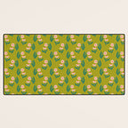 Pink Daisy Pattern - Green Desk Mat Gallery Image 3