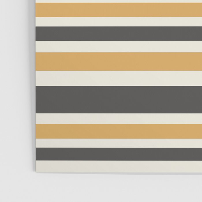 Striped Muted Gold and Charcoal Variable Stripe Retro Modern Pattern Poster Gallery Image 3