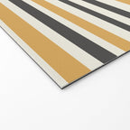 Striped Muted Gold and Charcoal Variable Stripe Retro Modern Pattern Welcome Mat Gallery Image 2