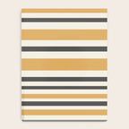 Striped Muted Gold and Charcoal Variable Stripe Retro Modern Pattern Notebook Gallery Image 4