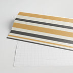 Striped Muted Gold and Charcoal Variable Stripe Retro Modern Pattern Wrapping Paper Gallery Image 2