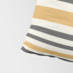 Striped Muted Gold and Charcoal Variable Stripe Retro Modern Pattern Pillow Sham Gallery Image 4