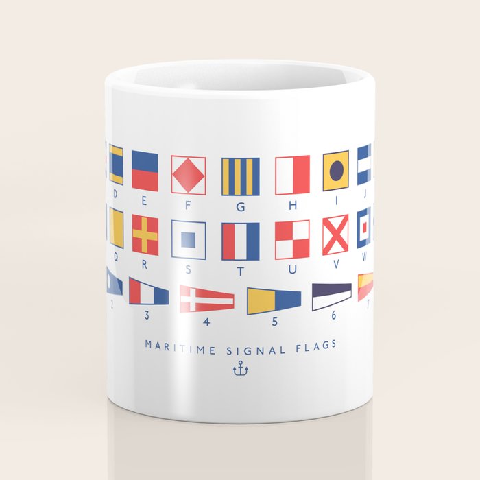 Maritime Nautical Signal Flags Chart - White Coffee Mug Gallery Image 4