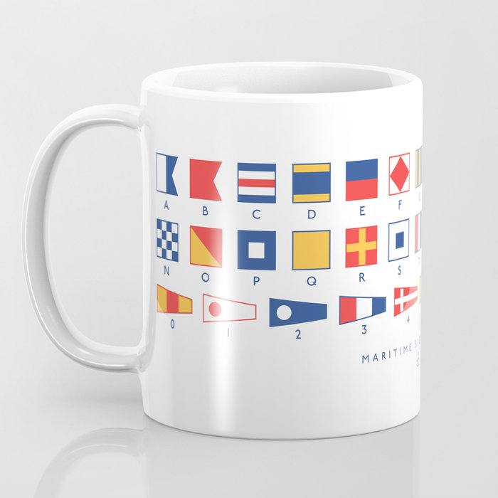 Maritime Nautical Signal Flags Chart - White Coffee Mug Gallery Image 3