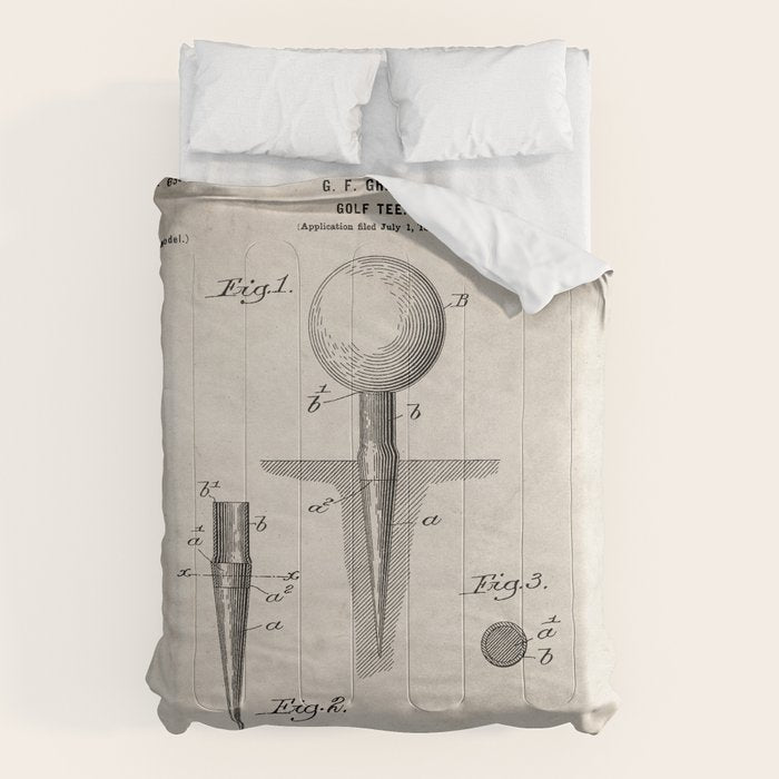 Golf Tee Patent - Golfing Tee Art - Antique Comforter Gallery Image 6