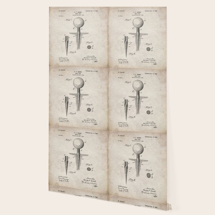 Golf Tee Patent - Golfing Tee Art - Antique Wallpaper Gallery Image 2
