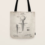 Golf Tee Patent - Golfing Tee Art - Antique Tote Bag Gallery Image 1