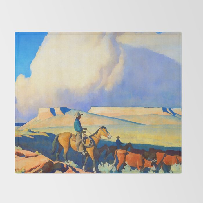 Maynard Dixon Open Range II Throw Blanket Gallery Image 2