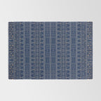 Blue Indigo Jeans Color, Bohemian Oriental Traditional Moroccan Fabric Style Rug Gallery Image 2