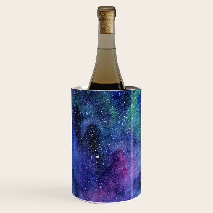 Colorful Galaxy Space Watercolor Wine Chiller Gallery Image 1