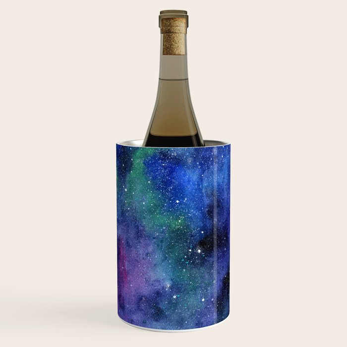 Colorful Galaxy Space Watercolor Wine Chiller Gallery Image 3