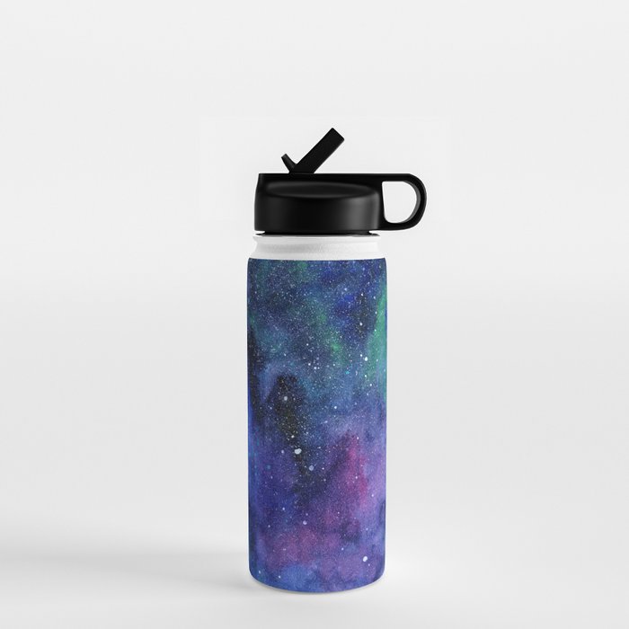 Colorful Galaxy Space Watercolor Water Bottle Gallery Image 1