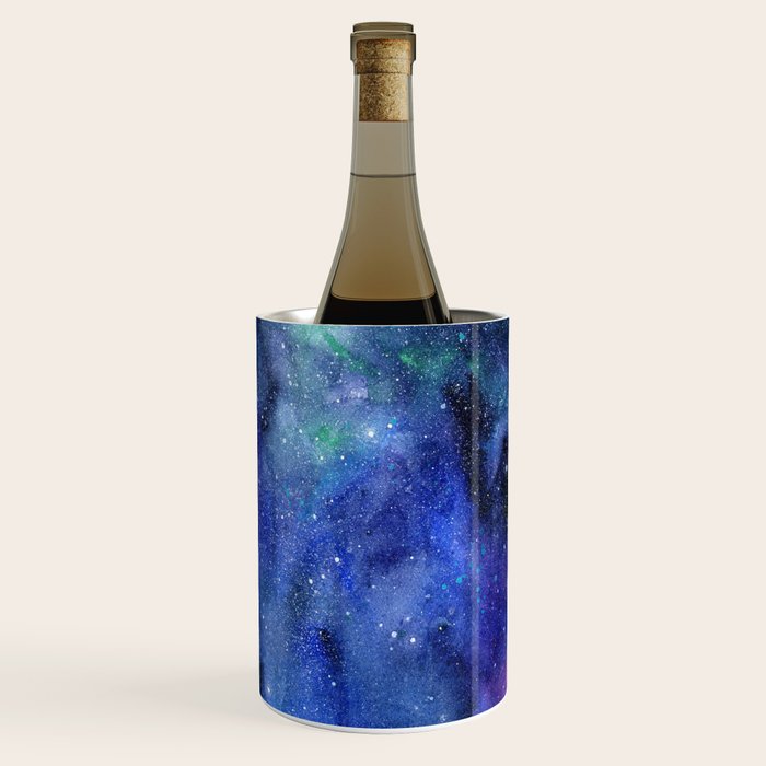 Colorful Galaxy Space Watercolor Wine Chiller Gallery Image 2