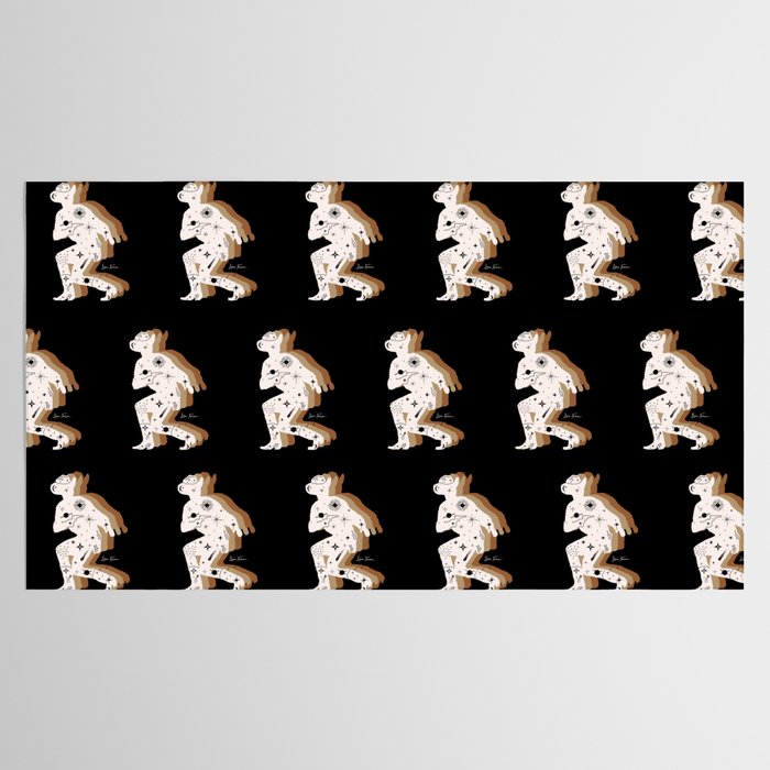 Space Cowboy - Black, white & camel Tablecloth Gallery Image 2