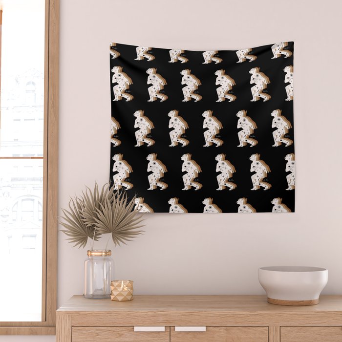 Space Cowboy - Black, white & camel Wall Tapestry Gallery Image 2