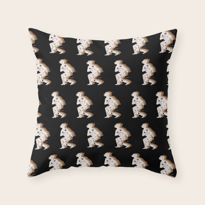 Space Cowboy - Black, white & camel Throw Pillow Gallery Image 6
