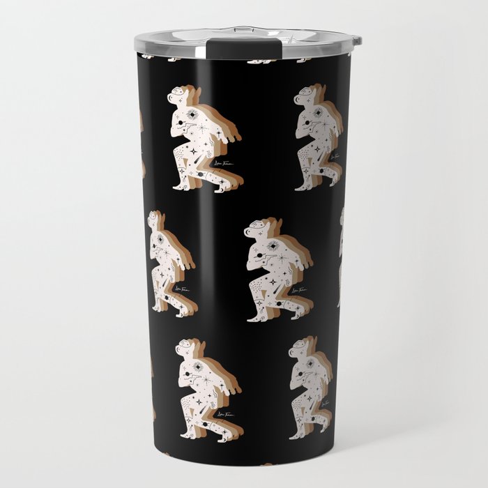 Space Cowboy - Black, white & camel Travel Mug Gallery Image 1