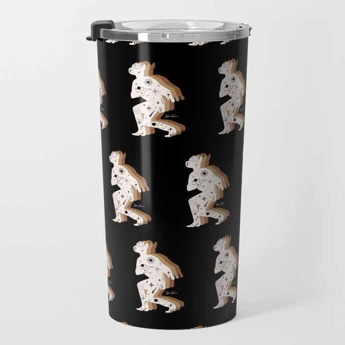 Space Cowboy - Black, white & camel Travel Mug Gallery Image 3