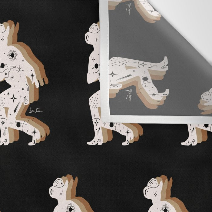 Space Cowboy - Black, white & camel Wall Tapestry Gallery Image 3