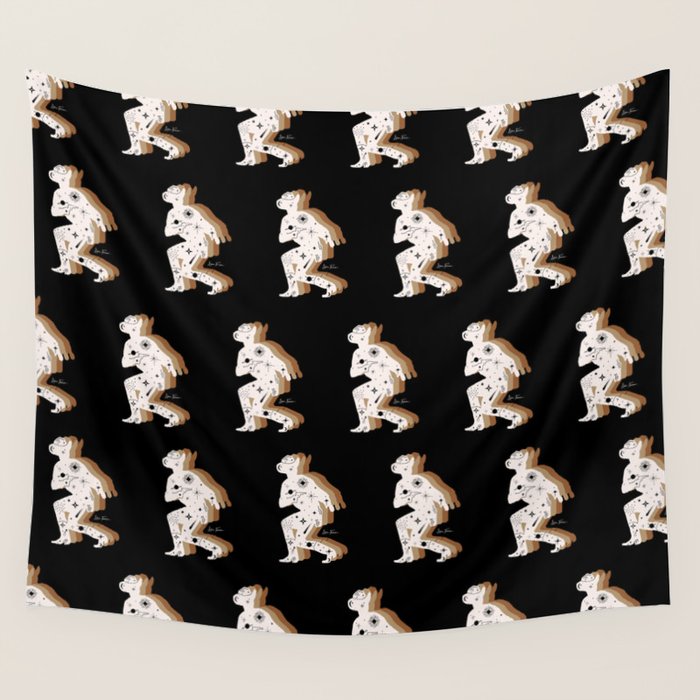 Space Cowboy - Black, white & camel Wall Tapestry Gallery Image 4