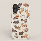 Foxes - beige iPhone Case Gallery Image 1