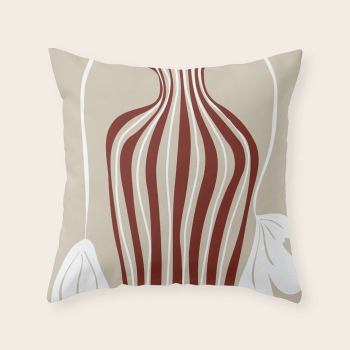 Minimalistic Vase 6 Throw Pillow Gallery Image 1