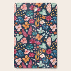 Colorful Tropical Jungle Watercolor Botanical Floral on Navy Blue Cutting Board Gallery Image 1