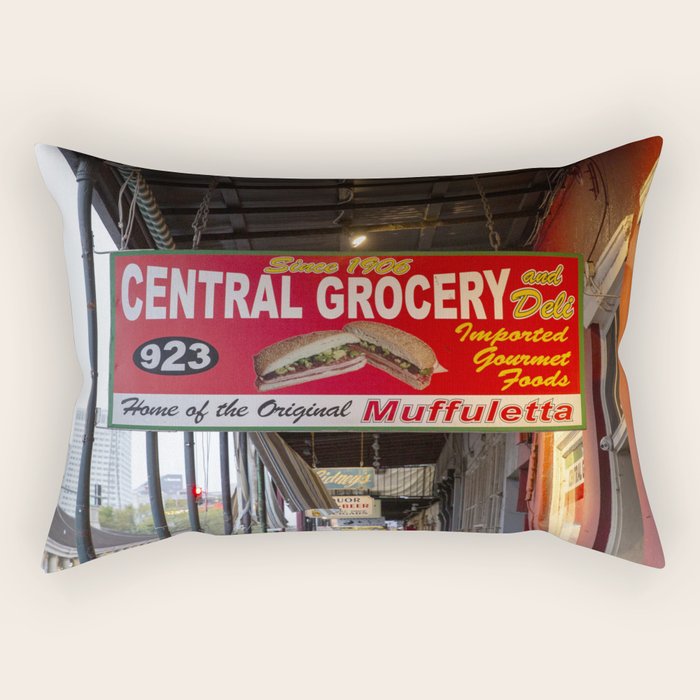New Orleans Central Grocery x New Orleans French Quarter Photography Rectangular Pillow Gallery Image 2