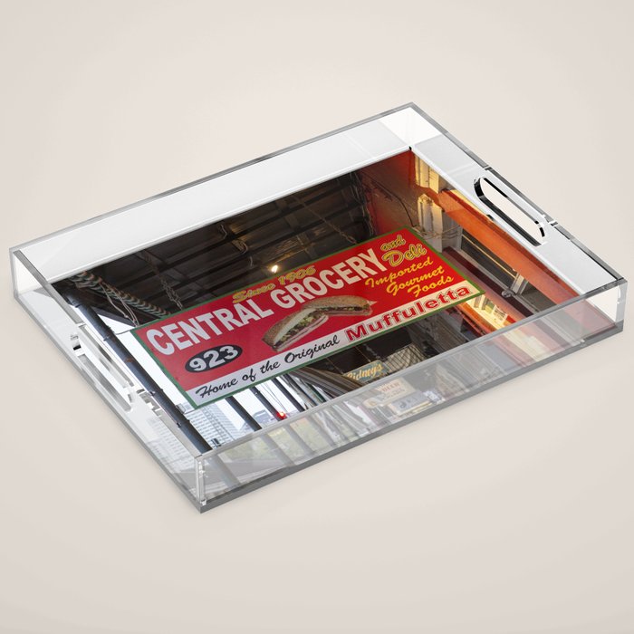 New Orleans Central Grocery x New Orleans French Quarter Photography Acrylic Tray Gallery Image 1