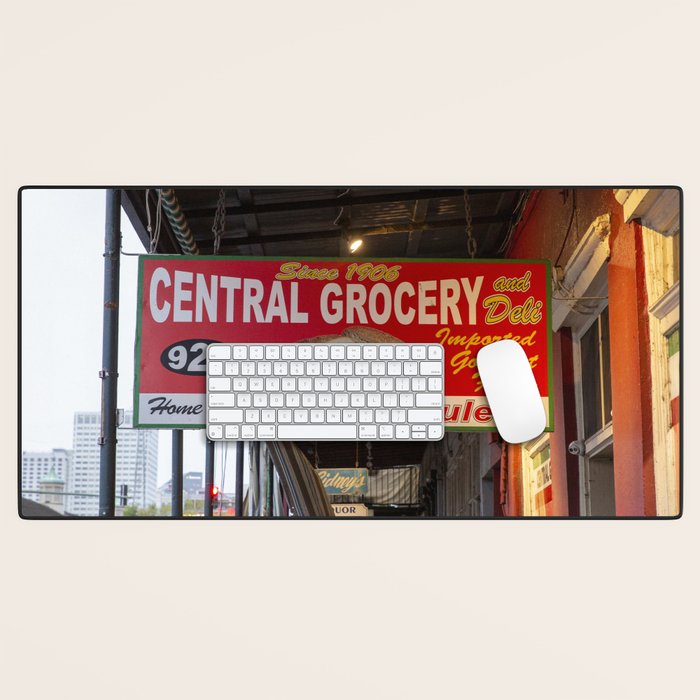 New Orleans Central Grocery x New Orleans French Quarter Photography Desk Mat Gallery Image 1