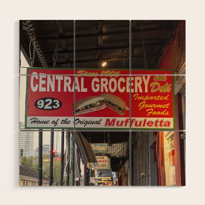 New Orleans Central Grocery x New Orleans French Quarter Photography Wood Wall Art Gallery Image 1