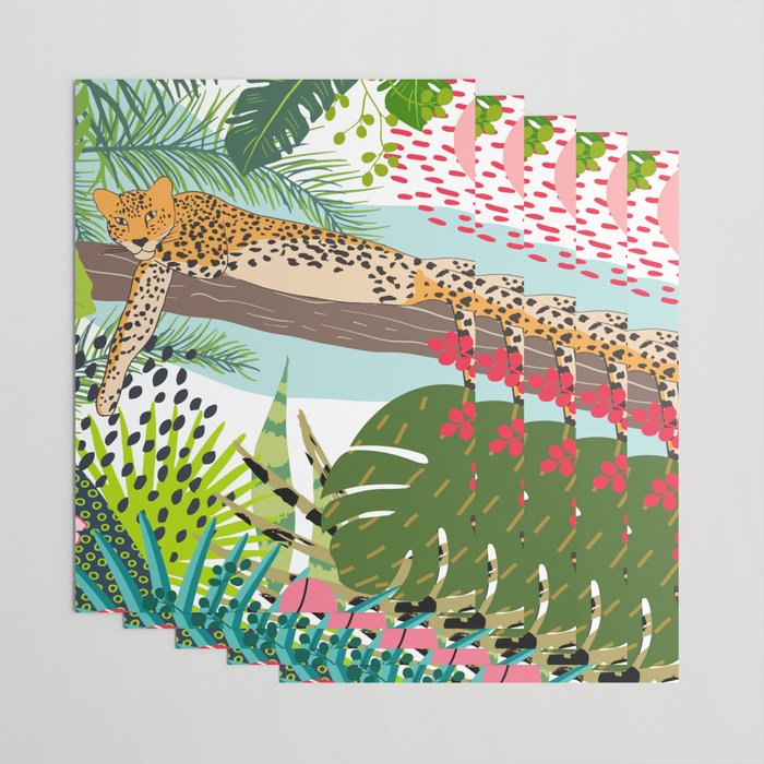 Colorful Jungle Cheetah Print Wrapping Paper Gallery Image 3