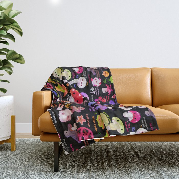 Mushroom - name Throw Blanket Gallery Image 1