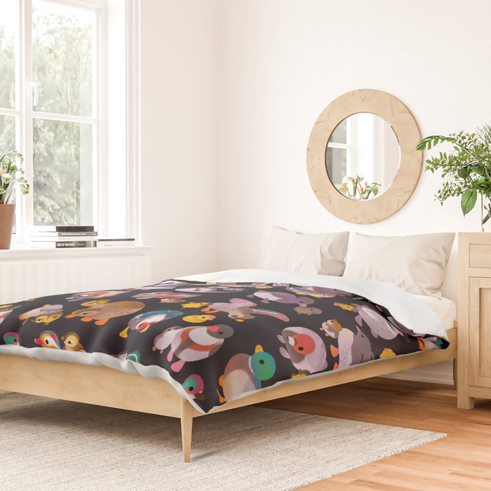 Duck and Duckling - dark Duvet Cover Gallery Image 2