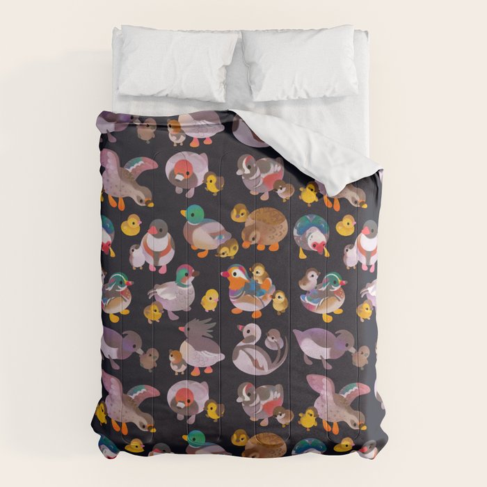 Duck and Duckling - dark Comforter Gallery Image 6