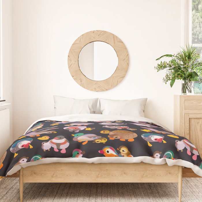 Duck and Duckling - dark Duvet Cover Gallery Image 3