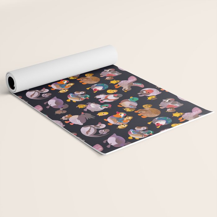 Duck and Duckling - dark Yoga Mat Gallery Image 2