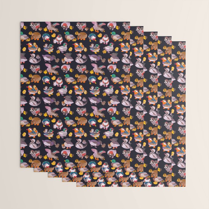 Duck and Duckling - dark Wrapping Paper Gallery Image 3