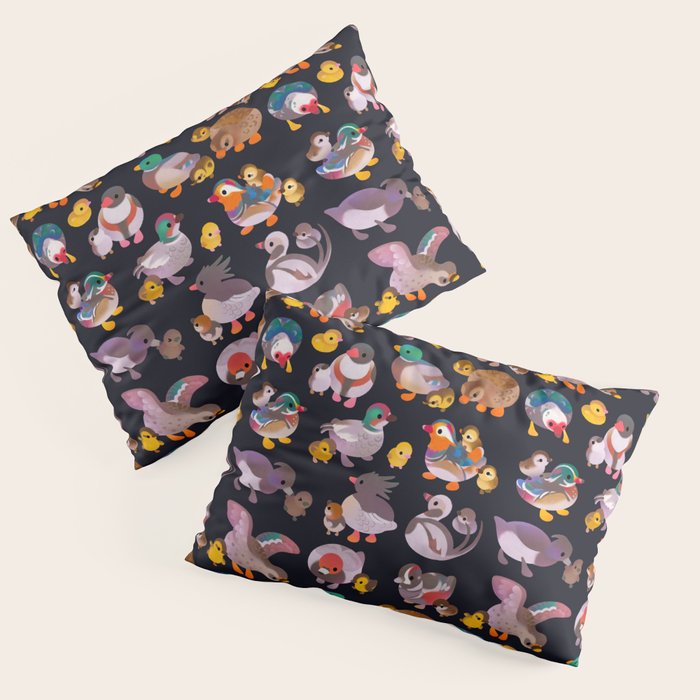 Duck and Duckling - dark Pillow Sham Gallery Image 3
