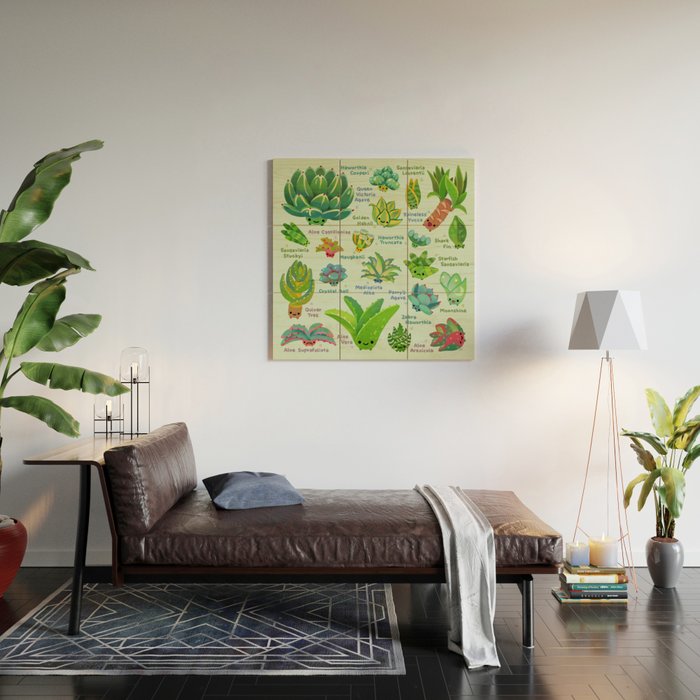 Baby succulent 1 - light Wood Wall Art Gallery Image 2
